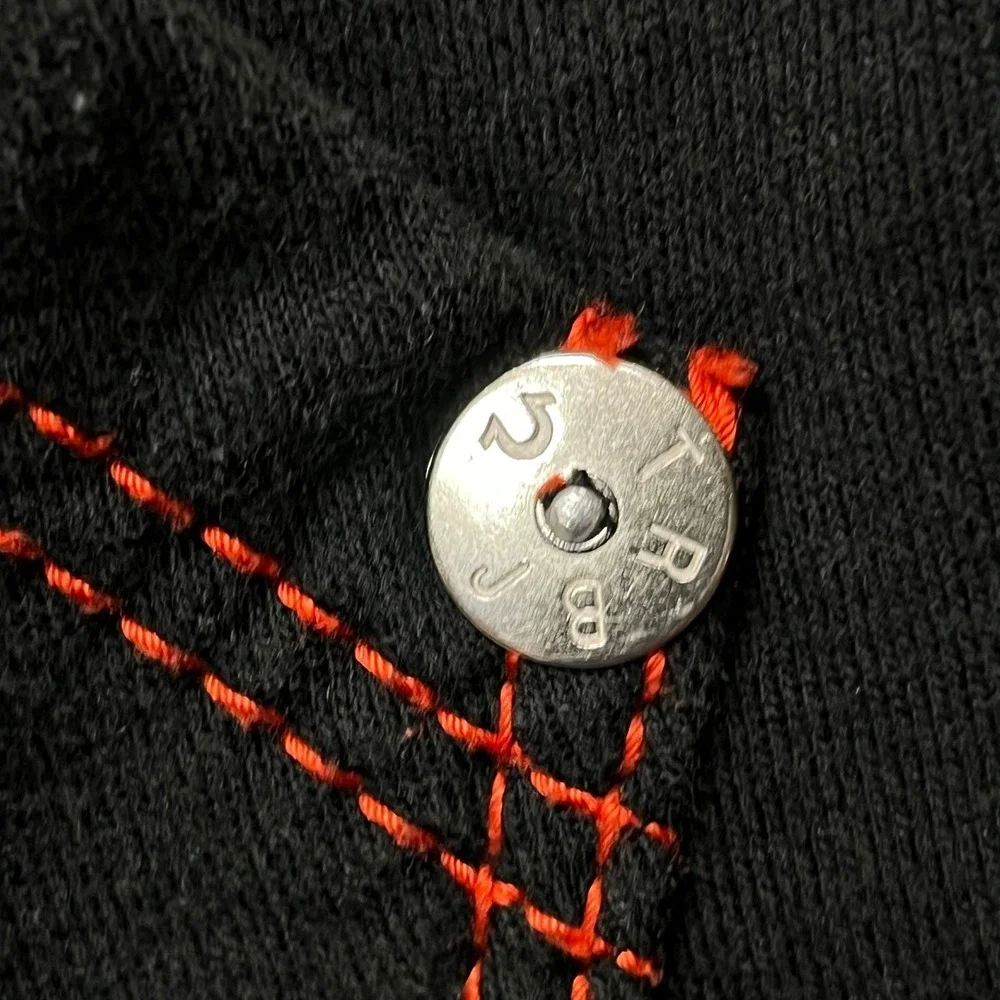 True Religion Mens World Tour Zip Hoodie Black Red Contrast Stitch Large Buddha